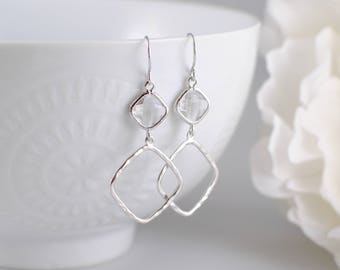 The Sophie Earrings - Crystal/Silver