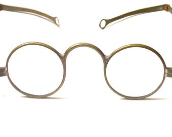 Antique Glasses - Gold Tone Antique Spectacles - Eyewear - Round Spectacles - Brass # 15