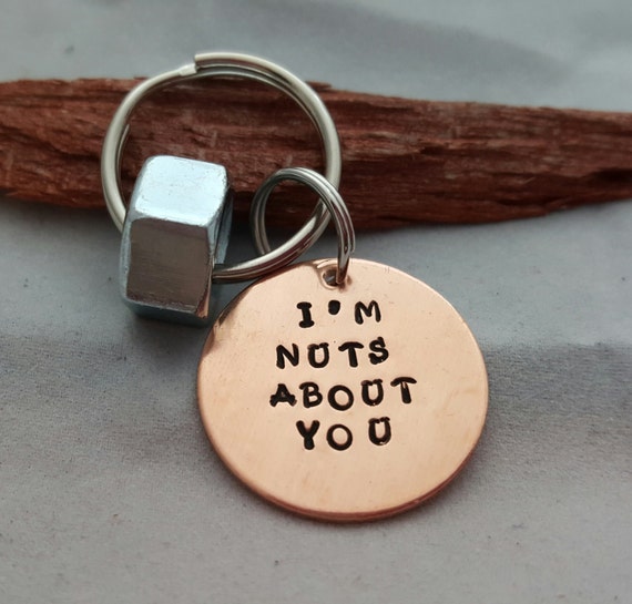 Items similar to I'm Nuts About You Keychain for Men, Hardware Nut, Men's Present, Valentines
