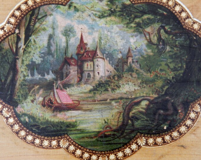 Vintage French Trinket Wooden Box with an image of a Romantic Castle, Shabby, Chateau, French Country Decor, Jewelry, Vintage, Retro Vintage French Trinket Wooden Box with an image of a Romantic Castle, Shabby, Chateau, French Country Decor, Jewelry, Vintage, Retro