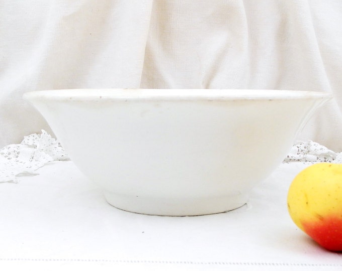 Large Antique French White Ceramic St Amand Serving Bowl, Fruit Bowl, French Country Decor, Rustic, Cottage, Shabby, Chic, Digoin Style