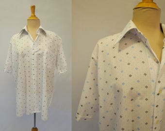 Diamond Pattern Sports Shirt, Casual Shirt