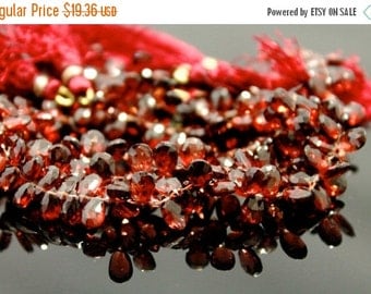 Sale AAA red pyrope garnet gemstone briolette- January birthstone faceted garnet pear briolette- set of 20 PCs-6-8 mm No.642