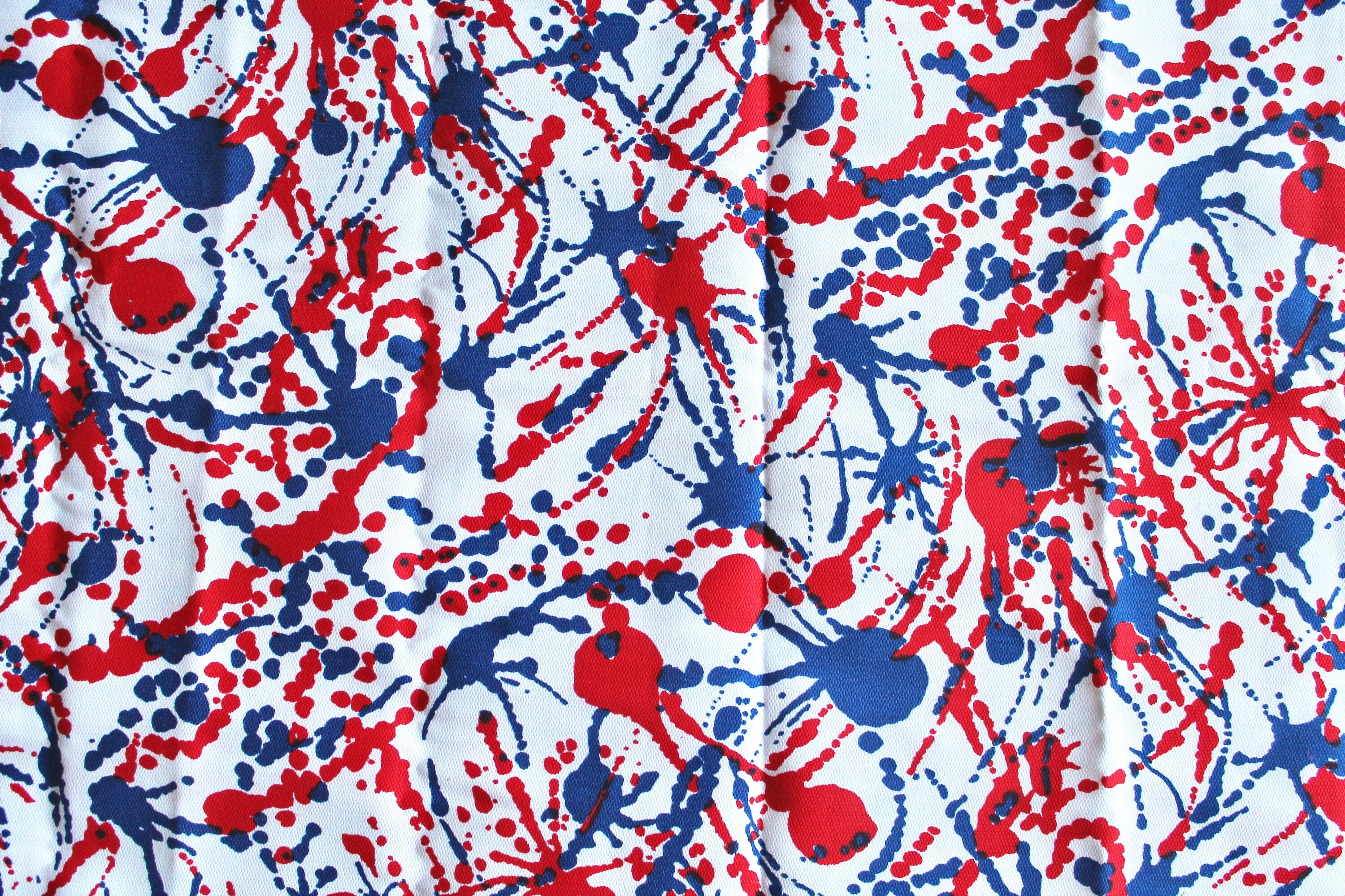 Canvas Fabric Red, White, and Blue Paint Splatter/Fireworks Cotton Fabric 36 by 25 inches from