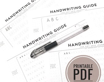 Handwriting Guide for Journals and Planners / Dot Grids PDF - 3 Uppercase, 1 Lowercase, 1 Practice Dot Grid sized for 5mm grids - Lettering
