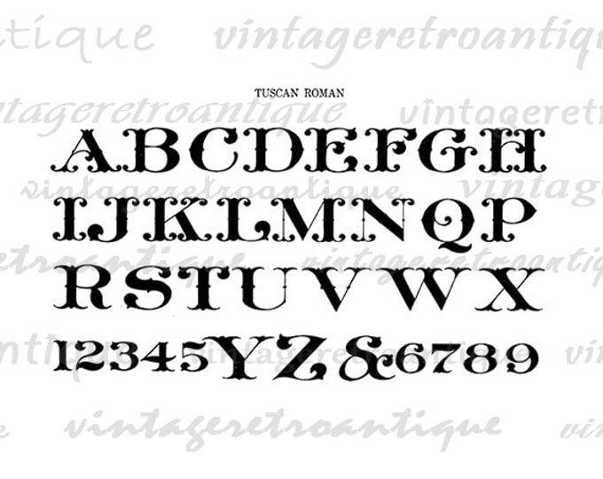 Antique Alphabet Graphic Digital Printable Tuscan Roman Western Font Letters Image Download Art Vintage Clip Art Jpg Png HQ 300dpi No.423