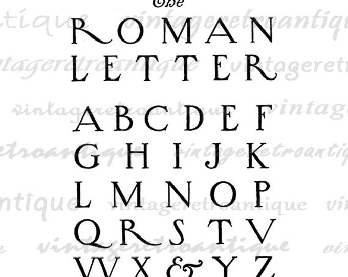 Printable Graphic Roman Style Letters Download Alphabet Digital Image Vintage Clip Art Jpg Png Eps HQ 300dpi No.1044