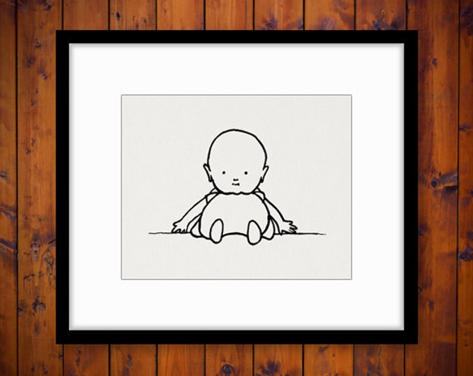 Digital Cute Baby Image Graphic Cartoon Printable Download Illustration Vintage Clip Art Jpg Png Eps HQ 300dpi No.3615