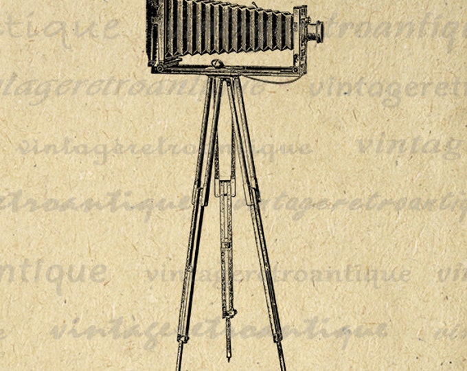 Printable Image Old Camera Download Vintage Camera Digital Graphic Antique Clip Art Jpg Png Eps HQ 300dpi No.1533