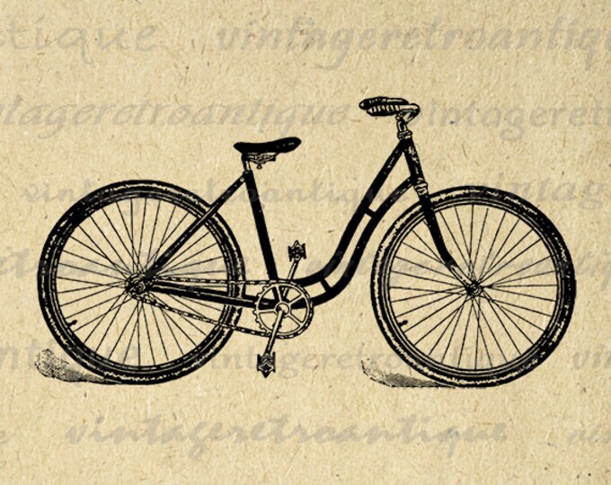 Digital Graphic Antique Bicycle Download Bike Clip Art Printable Image Vintage Clip Art Jpg Png Eps HQ 300dpi No.1519