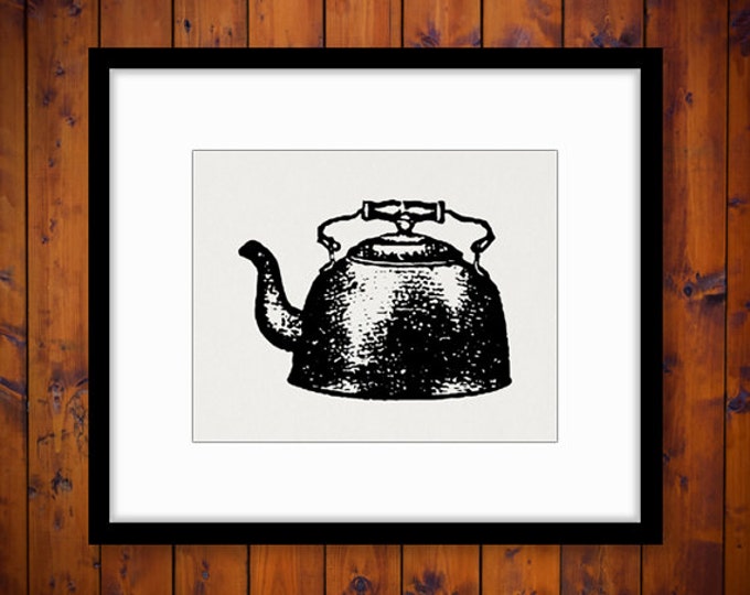 Printable Graphic Tea Kettle Download Antique Digital Teapot Image Vintage Clip Art Jpg Png Eps HQ 300dpi No.1291