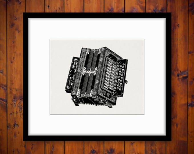 Accordion Digital Printable Graphic Download Image Artwork Antique Clip Art Jpg Png Eps HQ 300dpi No.1463