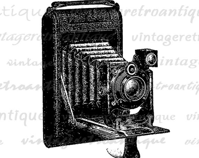 Printable Graphic Antique Camera Digital Illustration Download Image Vintage Clip Art Jpg Png Eps HQ 300dpi No.1384