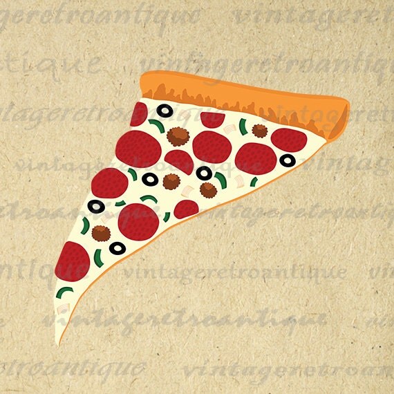 Printable Slice of Pizza Image Digital by VintageRetroAntique