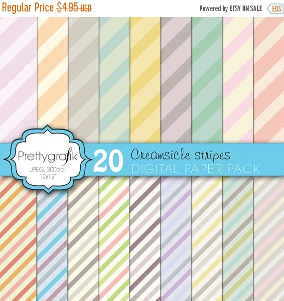 80% OFF SALE pastel stripes digital paper, commercial use, scrapbook papers, background - PS611 Il_570xn