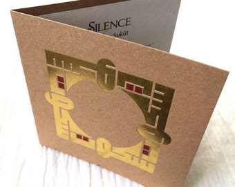 SILENCE Luxury Card Letterpress with Gold Accents, Contemporary Arabic Calligraphy