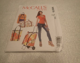 McCall's Crafts Pattern # M6979, Crafty,Luggage Bag, Roses on Luggage Bag, and Orange Luggage bag, PATTERN ONLY- DESTASH