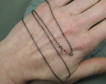 Copper necklace ~ Solid copper chain ~ Copper chain ~ Antique copper necklace ~ Finished chain ~ Jewellery making supplies ~ UK supplier