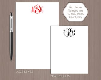 Monogram Notepad . Personalized Notepad . Teacher Notepad . Gift For Mom . Monogram Note Pad . Personalized Note Pad . Teacher Note Pad