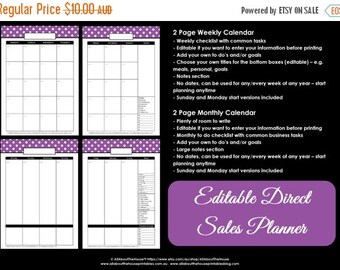 ON SALE Direct Sales Planner PURPLE Editable by AllAboutTheHouse
