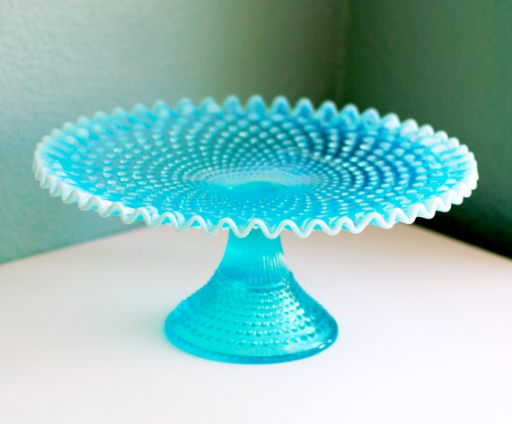 Blue Cake Stand Fenton Cake Stand Blue Hobnail Cake Stand