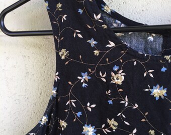 Floral minidress • Navy floral dress • Cute 1990s floral dress
