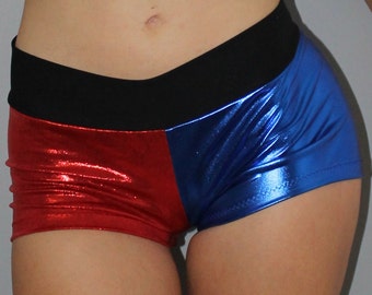 Harley Quinn inspired spandex shorts