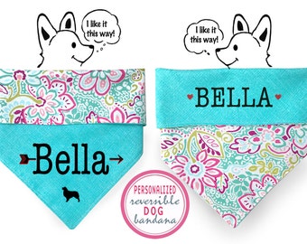 Personalized Stylish Reversible Dog Bandana
