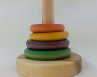 rings stacking wooden