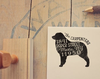 Australian Shepherd Address Stamp - Dog Return Address Stamp - Dog Lover Gift - Rubber Stamp - Personalized Pet Address Stamp