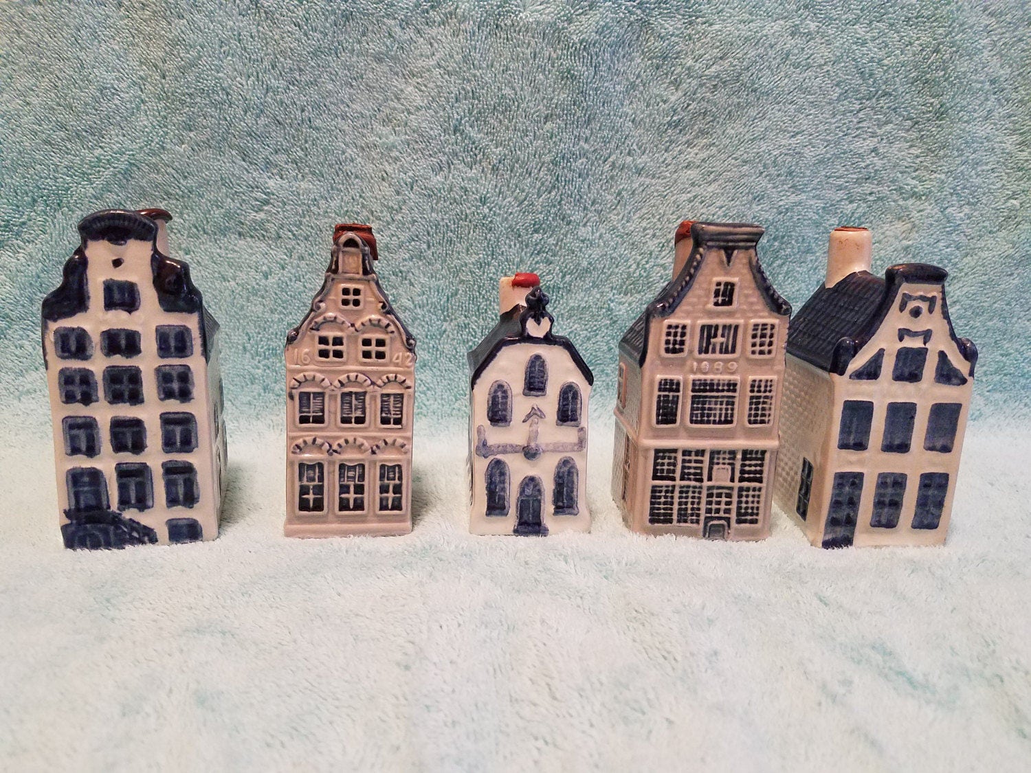 KLM Royal Dutch Airlines House Shaped Liquor Bottles By boles