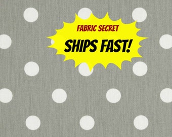 Grey Polka dot Fabric by the YARD home decor upholstery Premier Prints storm on white curtians drapes pillows wedding runners SHIPsFAST