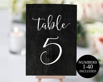 Wedding Table Numbers, Printable Table Numbers, Chalkboard Table, Table Numbers Wedding, 4x6, 5x7 Chalkboard, PDF Instant Download, MMPB01-3