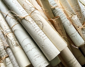 Beautiful bundles of original hand written French letters from the 1800's