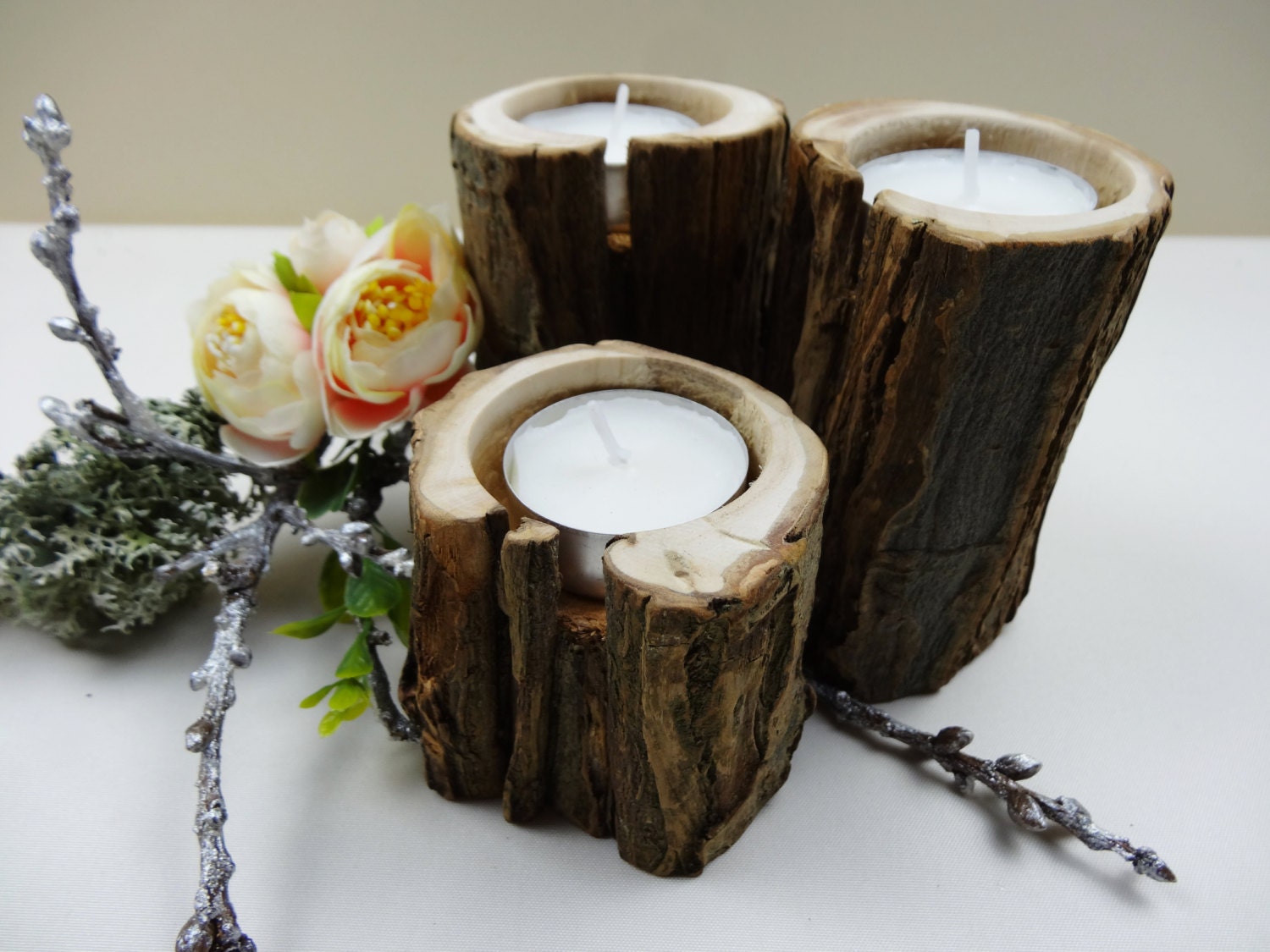 Wood Candle Holders Tree Branch Candle Holder Wedding Candle