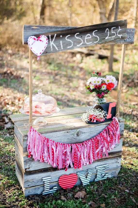 Kissing booth Lemonade Stand CUSTOM handmade from reclaimed