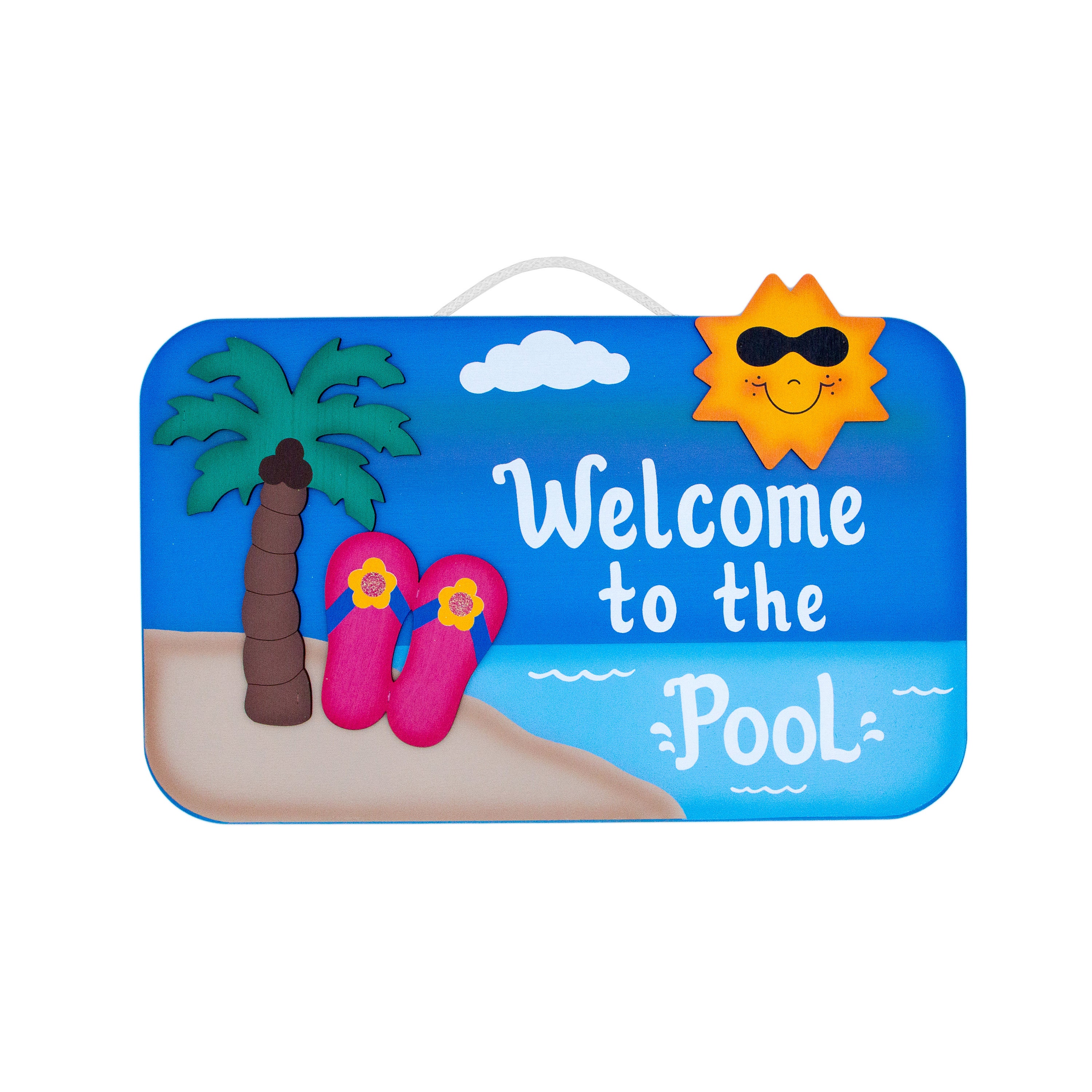 Personalized Outdoor Pool Sign Beach Tropical Pool