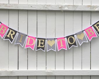 Kate Spade bridal shower banner spade bride to be banner spade wedding banner hot pink bride banner