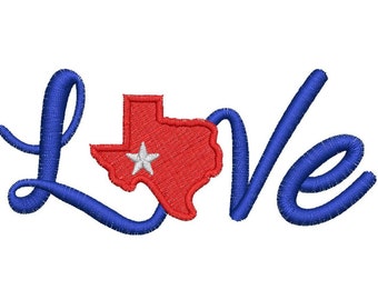 I love Texas Embroidery Design, Texas Embroidery Digitizing,