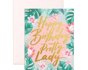 Pretty Lady Birthday Greeting Card