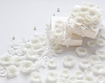 Table Scatter - Small Fabric Flower - DIY Bride Headpiece - Floral Centerpiece - 30 x 1" Artificial Flower - DIY Reception Decor