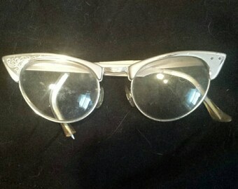 50s 60s Pink Cat Eye Glasses