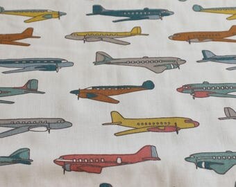 Airplane Nursery - Organic Baby Bedding - Plane Baby Bedding - Travel Crib Sheet - Gender Neutral Baby - Plane Nursery - Birch Fabric Planes
