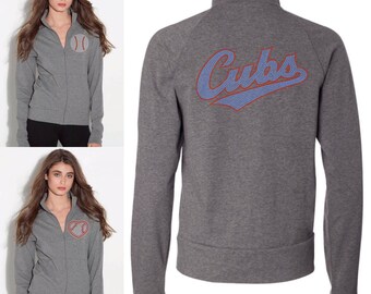 Women's Cubs Rhinestone Cotton Spandex Cadet Jacket