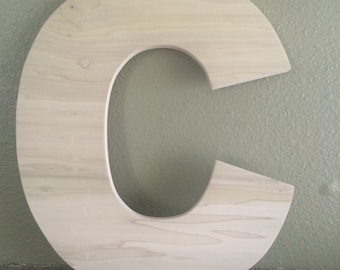 8" Block Font Unfinished Wooden Letters / DIY Unfinished Wooden letter / wooden letters / Block Font