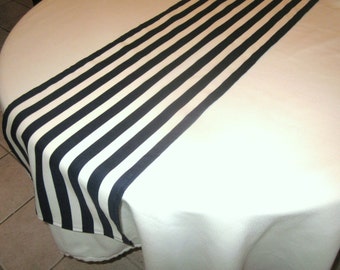 Navy and White Stripe Table Runner, Wedding Table, Bridal Shower, Nautical, Baby Shower, Graduation, Birthday