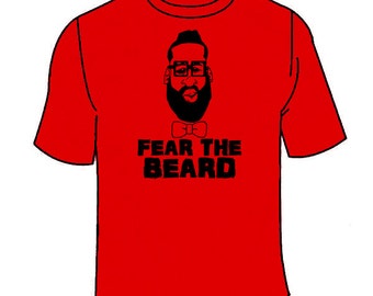 T-Shirt James Harden Houston Rockets - Fear The Beard - Jersey Rouge Neuf Avec Étiquette