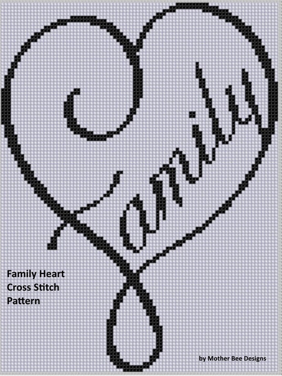 Family Heart 2 Cross Stitch Pattern