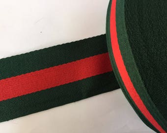 2.4" green and red striped ribbon, grosgrain ribbon, striped grosgrain ribbon, polyester ribbon, belt ribbon