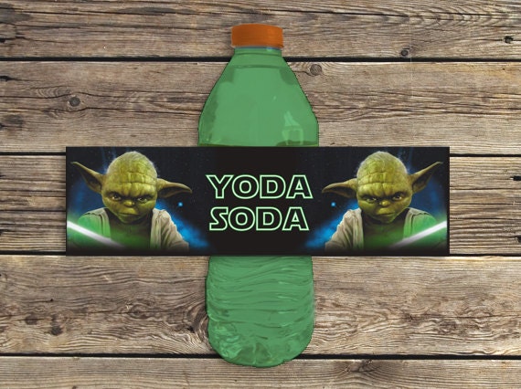 Yoda Soda Star Wars drink water bottle labels printable